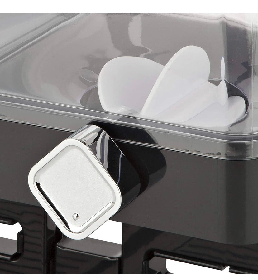 Compact Dry Food Dispenser, Dual Control, Black/Chrome