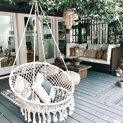 Macramé Cotton Hammock Chair – Up to 150 kg