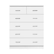 White 6-Drawer Tallboy Chest
