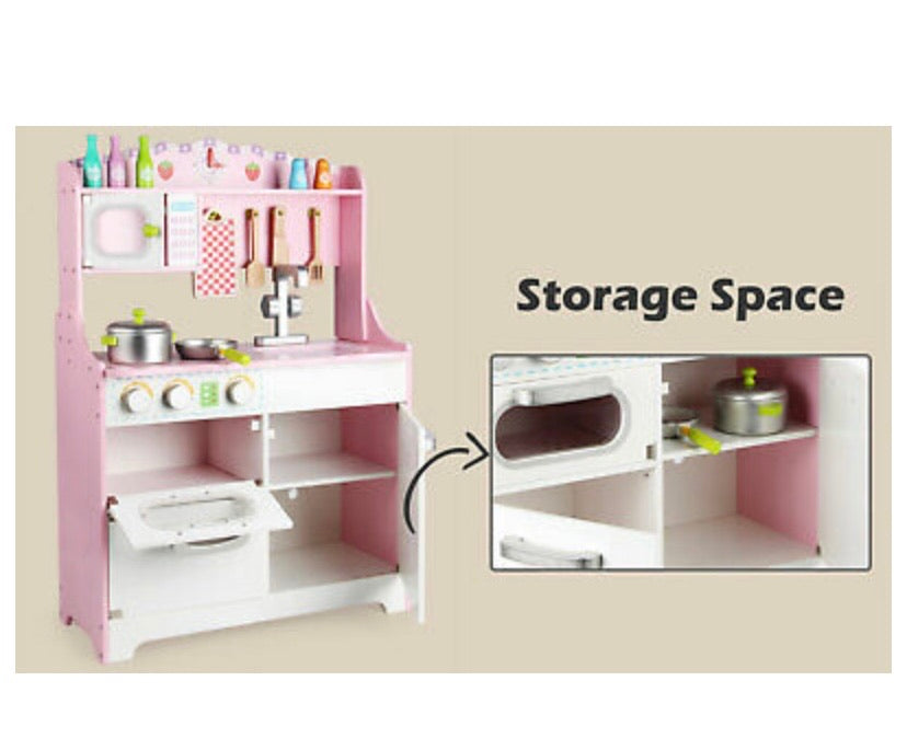 Kids Wooden Kitchen Pretend Play Set