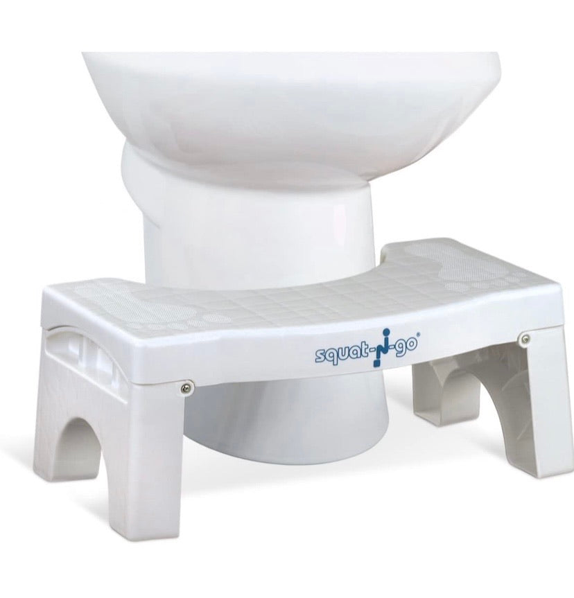 7" Folding Squatting Stool | The Only Foldable Toilet Stool | Convenient and Compact - Great for Travel | Fits All Toilets, Folds for Easy Storage, Use in Any Bathroom | White Color |