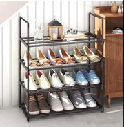 4-Tier Powder-Coated Metal Shoe Rack – Up to 16 Pairs