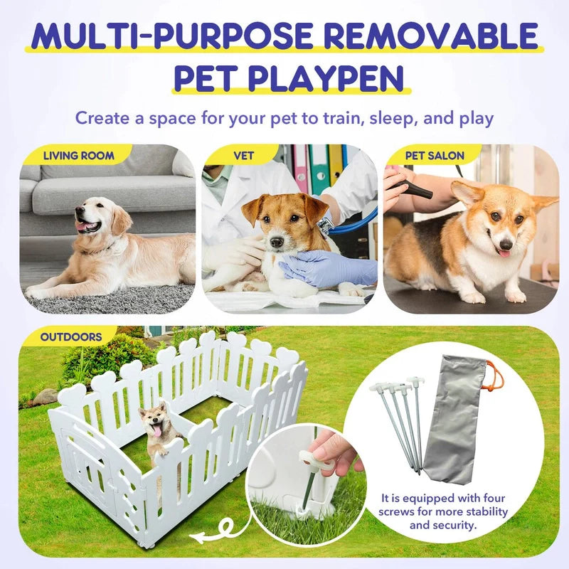 Metal Pet Playpen & Whelping Enclosure with Gate
