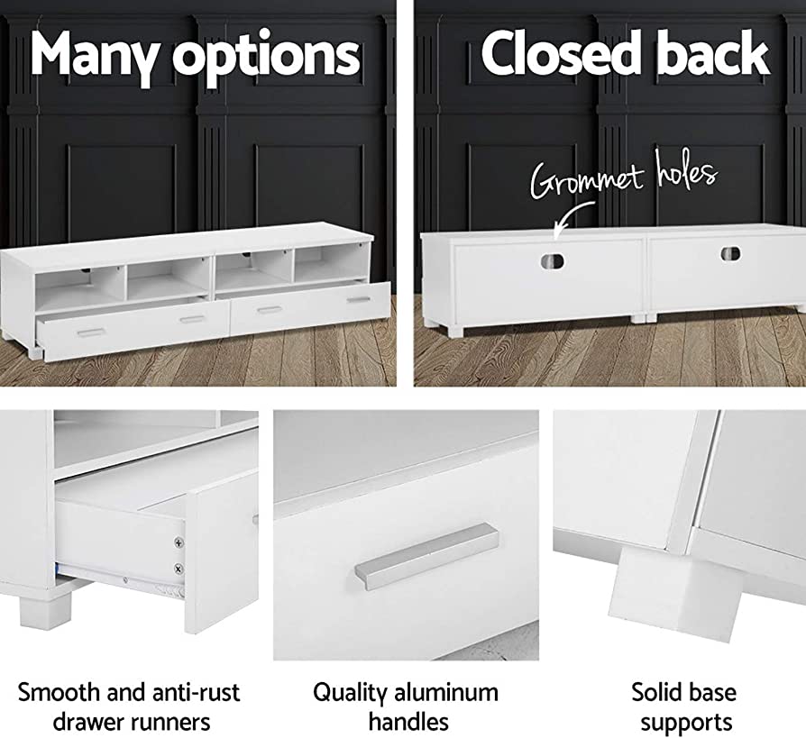 180 cm Detachable White TV Unit