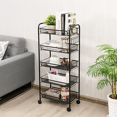 5-Basket Rolling Utility Storage Cart