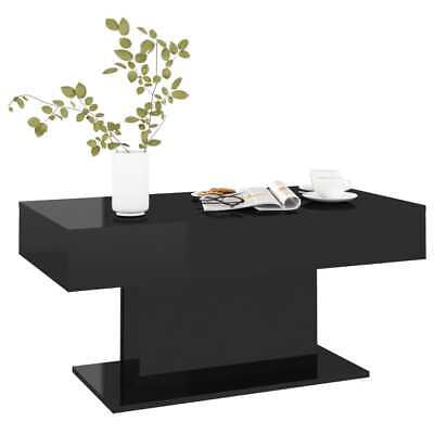 High-Gloss Black Coffee Table – 96 × 50 cm