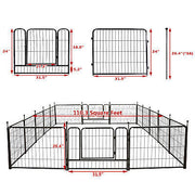 16-Panel 61cm Foldable Metal Dog Playpen with Door