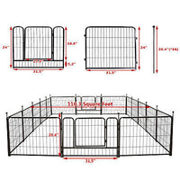 16-Panel 61cm Foldable Metal Dog Playpen with Door