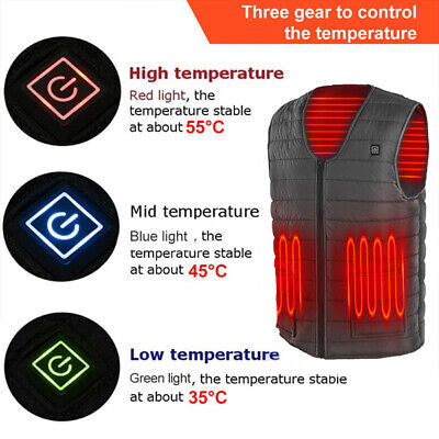 USB Heated Vest with 3 Temperature Levels – 6 Sizes