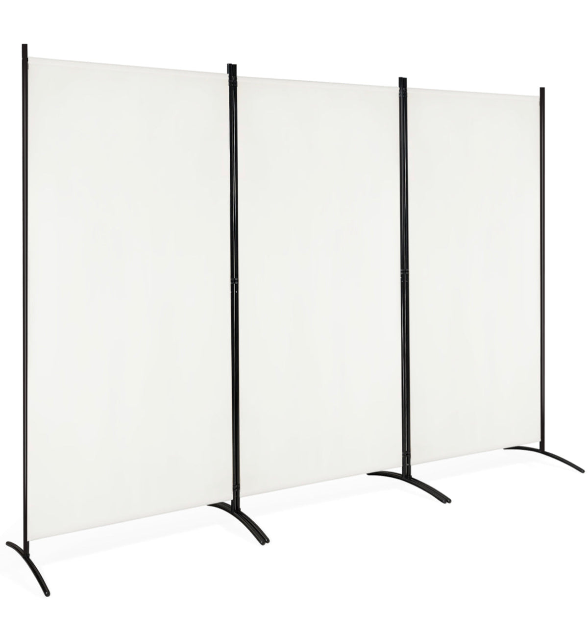 3-Panel Wood & Steel Folding Privacy Screen – 4 Colours
