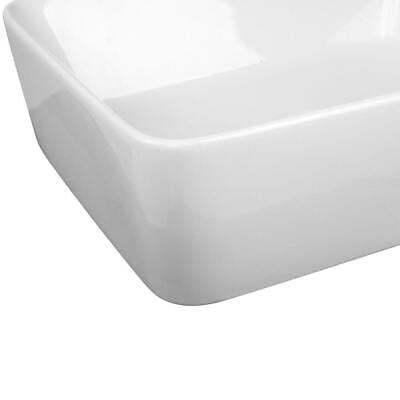 Square High-Gloss Ceramic Countertop Basin