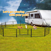 16-Panel 61cm Foldable Metal Dog Playpen with Door