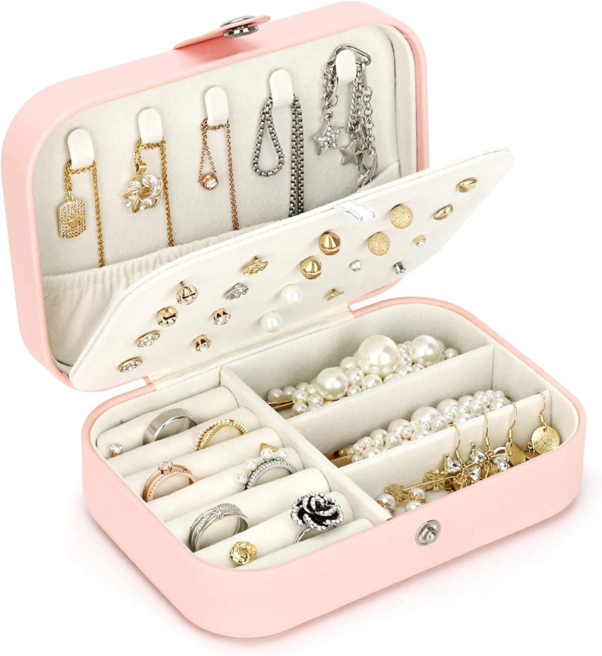 TERSELY Portable Jewellery Organiser – White or Pink