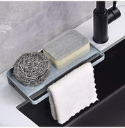 Suction-Mounted Sink Organiser & Draining Tray – Grey