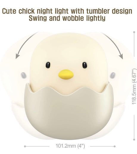 Baby Night Light, Cute Chick Night Light for Kids, Soft Silicone Kids Nightlight Rechargeable LED Touch Lamp, Baby Girl Boys Gifts, Birthday Gifts for Toddler Kids