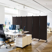 334.5 × 172 cm 6-Panel Rolling Room Divider – 4 Colours