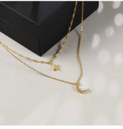 Moon and Star Necklace
