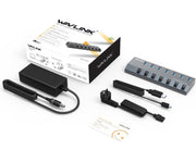 Aluminum BC 1.2 Charging 7 Ports USB 3.0 Hub,Charging Up to 5V/2.4A,Individual LED Power Switches with 48W Power Adapter for MacBook, iPad, PS4,Surface Pro, Mobile,Laptop, HDD and More