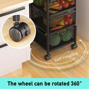 4-Tier Rotating Kitchen Storage Trolley