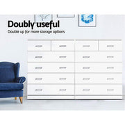 White 6-Drawer Tallboy Chest