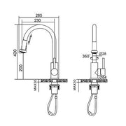 Kitchen Tap Mixer Pull Out Basin Taps Faucet Swivel Spout Chrome 2-Mode