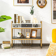 Faux-Marble Console Table with Shelf