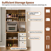 180 cm Tall Kitchen Pantry Cabinet with 3 Drawers