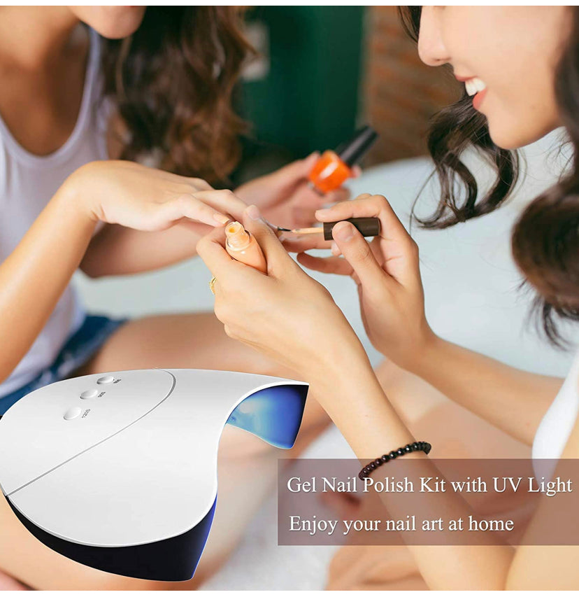 Poly Nail Gel Kit with 36W LED UV Nail Lamp Phoenixy 4 Colours Poly Nail Extension Gel Slip Solution Basic Nail Art Tools All In One Kit for Nail Manicure Beginner Starter Gift