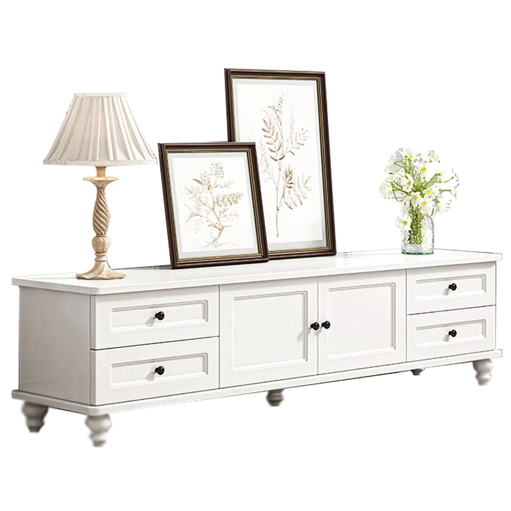 TV Stand Modern Cabinet Wood Entertainment Unit Shelf Storage White 160cm