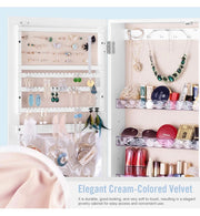LUXFURNI Slim Wall or Door Mirror Jewellery Cabinet