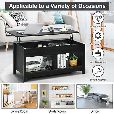 Lift-Top Coffee Table with Open & Hidden Storage