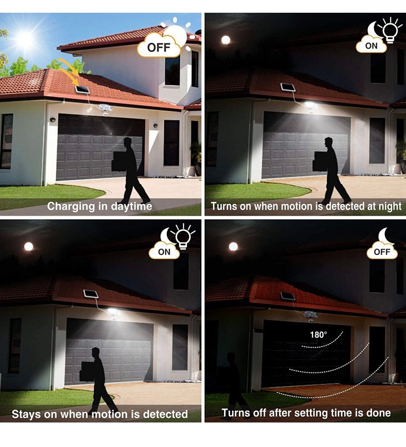 Dual-Head Solar Motion Sensor Security Light