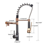 Kitchen Tap Mixer Taps Sink Basin Faucet Vanity 360° Swivel Black-Rose Gold