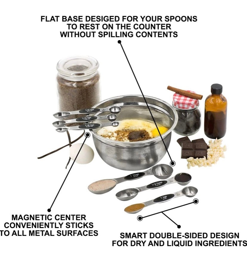 Magnetic Double-Ended Measuring Spoon Set – 6 Pieces
