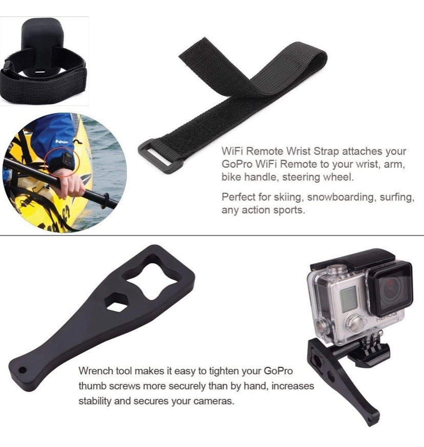 Accessories for GoPro Hero 7 Black / 6/5 Action Camcorder Camera Accessories Mounts Waterproof Housing Case Chest Head Strap Bike Car Backpack Clip Mount for Go Pro Hero7 Hero6 Hero5