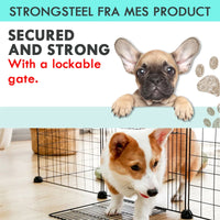 10-Panel Foldable Metal Dog Playpen – White