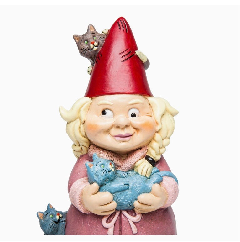 Crazy Cat Lady Garden Gnome – 23 cm