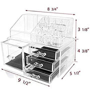 2-Piece Clear Acrylic Makeup & Jewellery Organiser