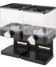 Compact Dry Food Dispenser, Dual Control, Black/Chrome