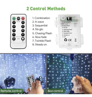 LED Window String Fairy Lights USB & Battery Powered with Remote Control Daylight White