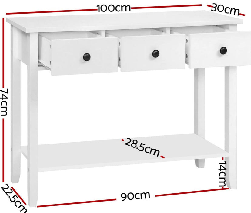 Artiss Console Table Entryway Hallway Side Table Wooden, White