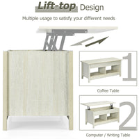 Lift-Top Coffee Table with Open & Hidden Storage