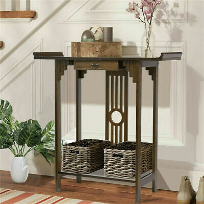 Vintage Wooden Console Table with Drawer