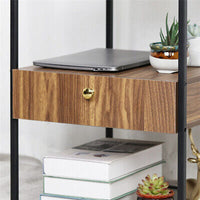 Modern Glass Bedside Table with Drawer & Lower Shelf