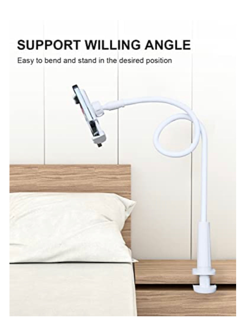Phone Holder Bed Gooseneck Mount - Cell Phone Clamp Clip for Desk