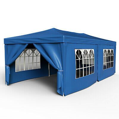 Gazebo Marquee 3x6 Camping Wedding Party Tent Canopy w/Side Wall&Windows