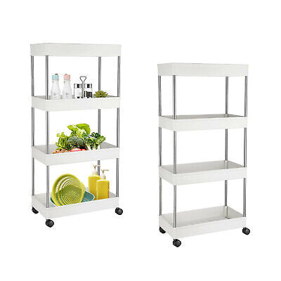 4-Tier Slim Rolling Storage Trolley