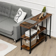 360° Rotating Mobile Sofa Side Table with Storage Shelf