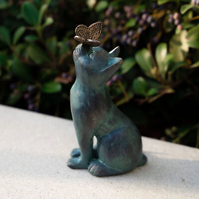 Cat & Butterfly Garden Statue