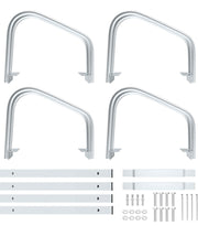 Steel Bike Stand for 4 Bikes, Silver Floor Bike Rack for Garage, Family Bike Rack, Floor and Wall Mount, 99 x 32 x 26 cm, Indoor and Outdoor Bicycle Holder